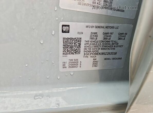 1GCPDBEK9RZ253318 2024 CHEVROLET SILVERADO Silver Շարժիչի բաժամունքի տեսք