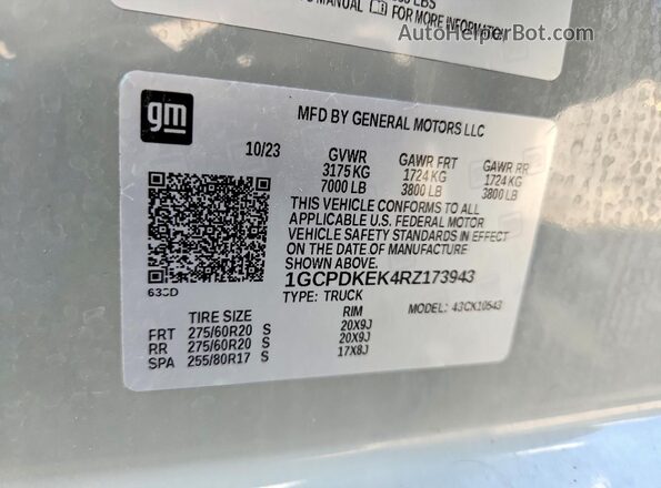 1GCPDKEK4RZ173943 2024 CHEVROLET SILVERADO Gray Շարժիչի բաժամունքի տեսք