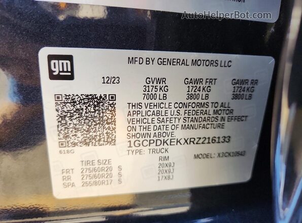 1GCPDKEKXRZ216133 2024 CHEVROLET SILVERADO Charcoal Engine compartment view