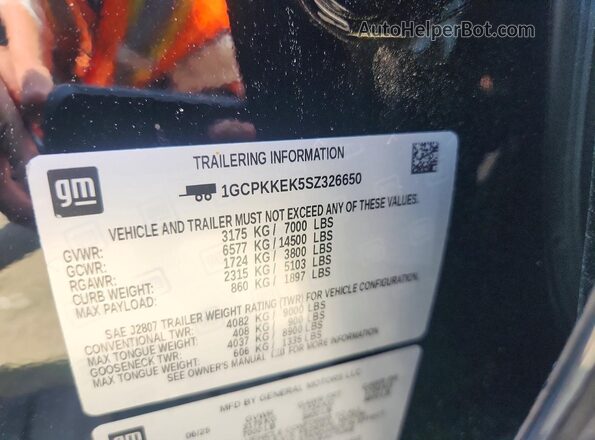 1GCPKKEK5SZ326650 2025 CHEVROLET SILVERADO Black Շարժիչի բաժամունքի տեսք
