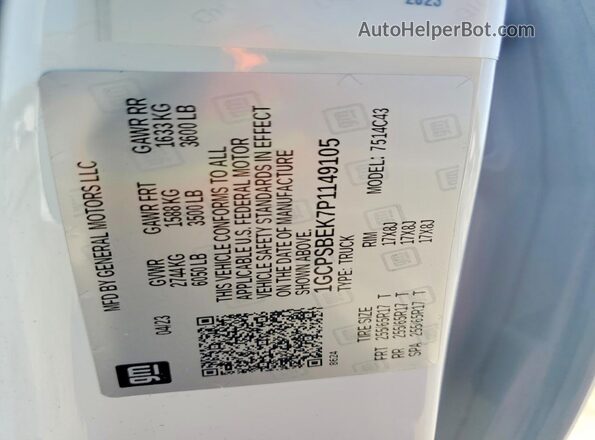1GCPSBEK7P1149105 2023 CHEVROLET COLORADO Белый Вид подкапотного пространства