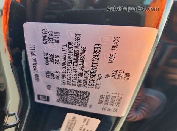1GCPSBEKXT1243599 2026 CHEVROLET COLORADO Black Вид підкапотного простору