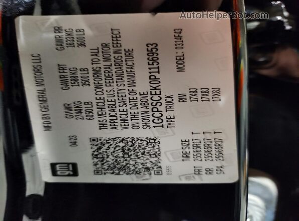 1GCPSCEK0P1156953 2023 CHEVROLET COLORADO Black Вид підкапотного простору