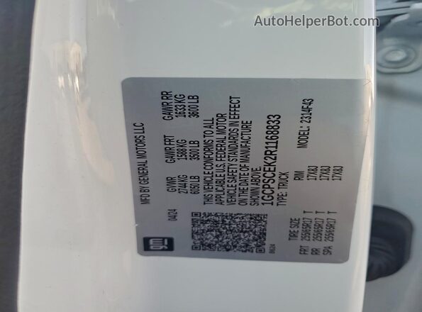 1GCPSCEK2R1168833 2024 CHEVROLET COLORADO White Вид підкапотного простору