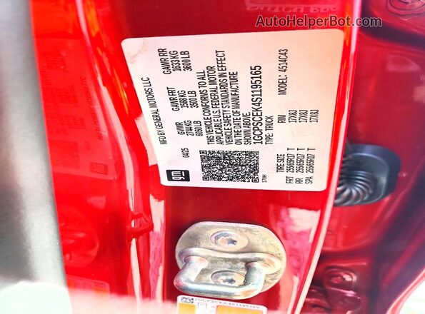 1GCPSCEK4S1195165 2025 CHEVROLET COLORADO Maroon Widok komory silnika