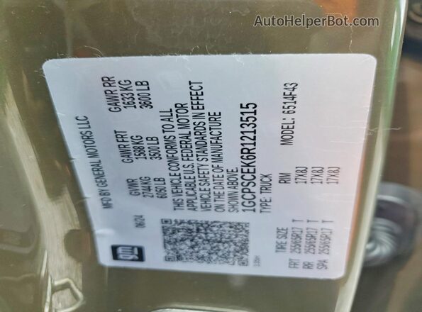 1GCPSCEK6R1213515 2024 CHEVROLET COLORADO Brown Widok naklejki z numerem VIN