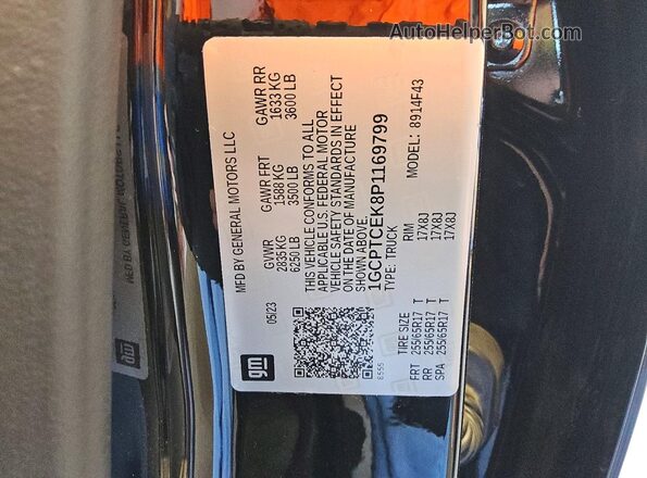 1GCPTCEK8P1169799 2023 CHEVROLET COLORADO Black ძრავის განყოფილების ხედი