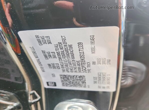 1GCPTEEK0S1171339 2025 CHEVROLET COLORADO Black Widok komory silnika