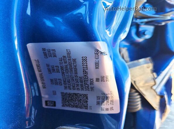 1GCPTEEK6P1123383 2023 CHEVROLET COLORADO Blue Widok komory silnika