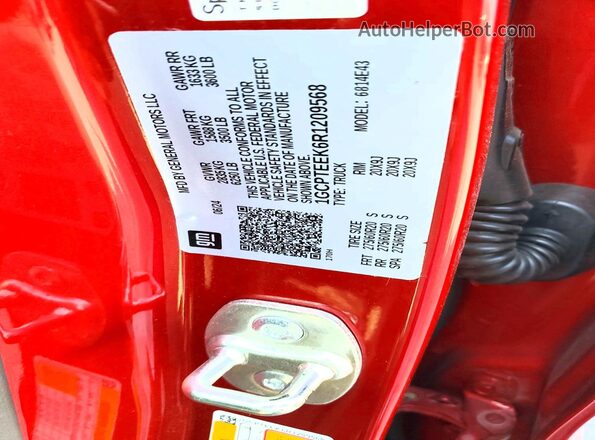 1GCPTEEK6R1209568 2024 CHEVROLET COLORADO Red ძრავის განყოფილების ხედი