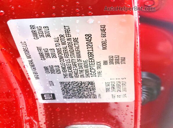 1GCPTEEK6R1320458 2024 CHEVROLET COLORADO Burgundy Շարժիչի բաժամունքի տեսք