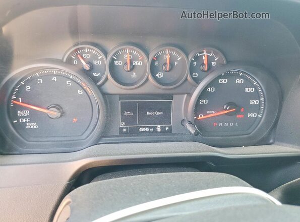 1GCPWBEK1MZ191206 2021 CHEVROLET SILVERADO White Вид щитка приладів