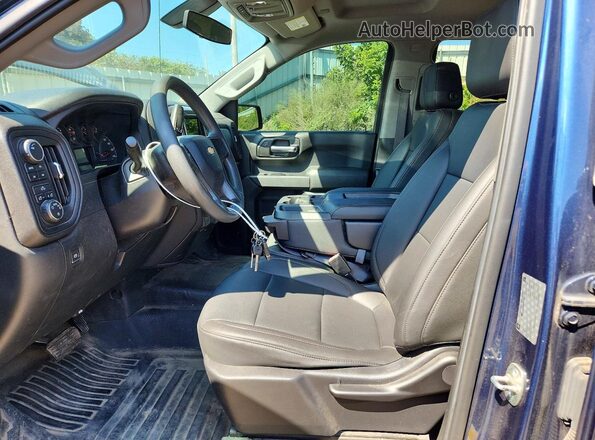 1GCPYAEH7KZ420784 2019 CHEVROLET SILVERADO Blue წინა სალონის ხედი