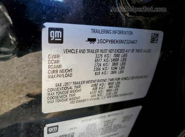 1GCPYBEK6MZ324407 2021 CHEVROLET SILVERADO Черный Вид подкапотного пространства