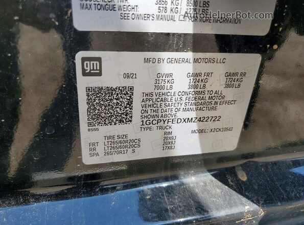 1GCPYFEDXMZ422722 2021 CHEVROLET SILVERADO Black Widok komory silnika