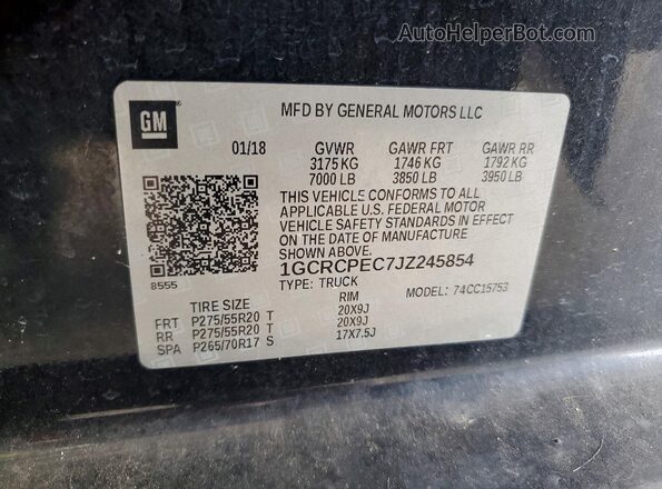 1GCRCPEC7JZ245854 2018 CHEVROLET SILVERADO Black Вид підкапотного простору