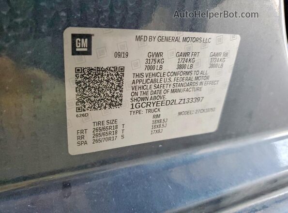 1GCRYEED2LZ133397 2020 CHEVROLET SILVERADO Gray Շարժիչի բաժամունքի տեսք