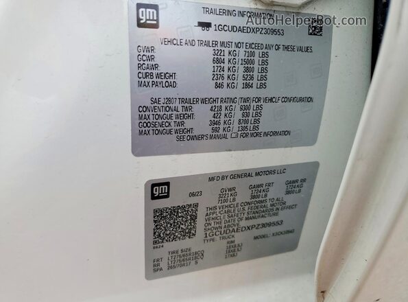 1GCUDAEDXPZ309553 2023 CHEVROLET SILVERADO White Շարժիչի բաժամունքի տեսք