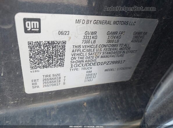 1GCUDDED1PZ299917 2023 CHEVROLET SILVERADO Black Widok komory silnika
