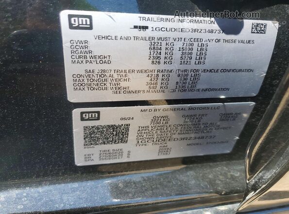 1GCUDEED3RZ348737 2024 CHEVROLET SILVERADO Black Vista del compartimento del motor