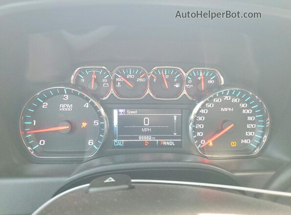 1GCUKREC0JF161983 2018 CHEVROLET SILVERADO Silver Vista del cuadro de instrumentos