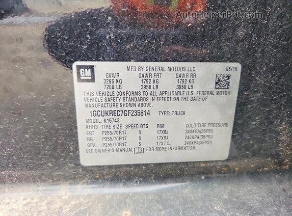 1GCUKREC7GF235814 2016 CHEVROLET SILVERADO Черный Вид подкапотного пространства