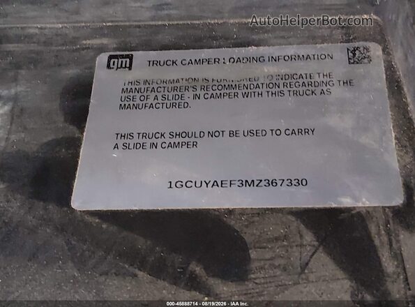 1GCUYAEF3MZ367330 2021 CHEVROLET SILVERADO White ძრავის განყოფილების ხედი