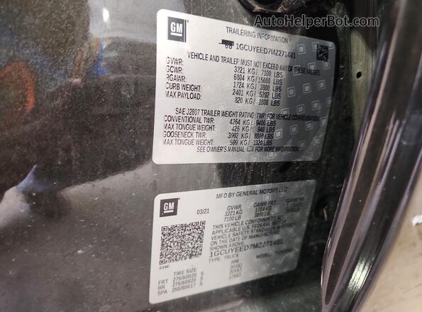 1GCUYEED7MZ271481 2021 CHEVROLET SILVERADO Gray Widok komory silnika