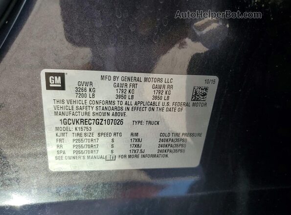 1GCVKREC7GZ107026 2016 CHEVROLET SILVERADO Brown Engine compartment view
