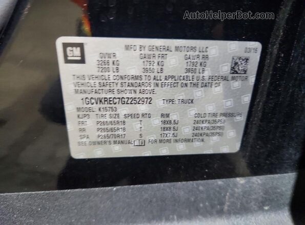 1GCVKREC7GZ252972 2016 CHEVROLET SILVERADO Black Widok komory silnika