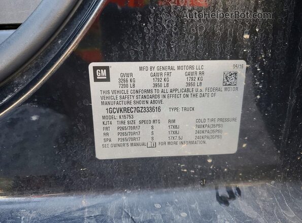 1GCVKREC7GZ333616 2016 CHEVROLET SILVERADO Black Engine compartment view