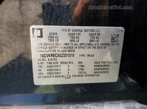 1GCVKRECXGZ201319 2016 CHEVROLET SILVERADO Черный Вид подкапотного пространства
