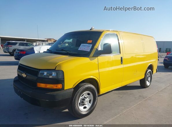 1GCWGAFP7M1245880 2021 CHEVROLET EXPRESS Yellow Առջևի ձախ երեք քառորդ տեսարան