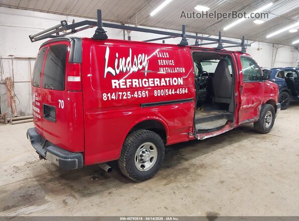 1GCZGHFG2K1203197 2019 CHEVROLET EXPRESS Red Trasero derecho