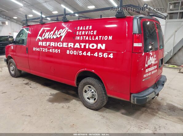 1GCZGHFG2K1203197 2019 CHEVROLET EXPRESS Red Trasero izquierdo