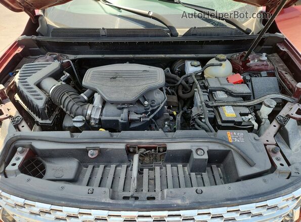 1GKKNPLS0PZ125834 2023 GMC ACADIA Red Vista del compartimento del motor