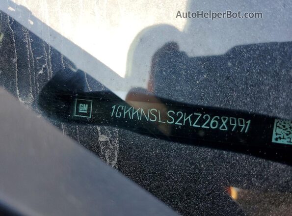 1GKKNSLS2KZ268991 2019 GMC ACADIA White Widok wnętrza 360 stopni