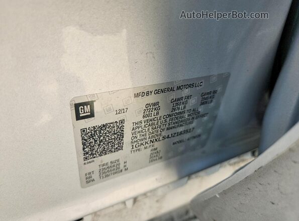 1GKKNXLS4JZ183517 2018 GMC ACADIA Silver 360 interior view