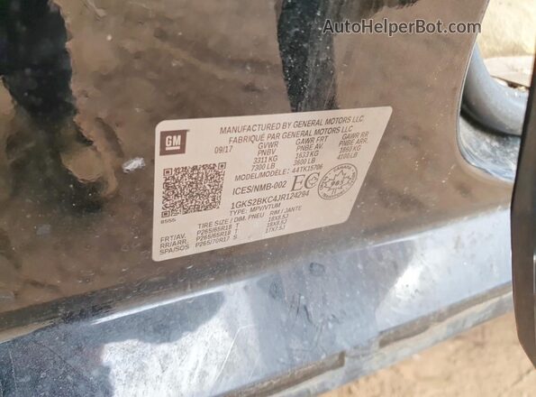 1GKS2BKC4JR124294 2018 GMC YUKON Black Widok naklejki z numerem VIN