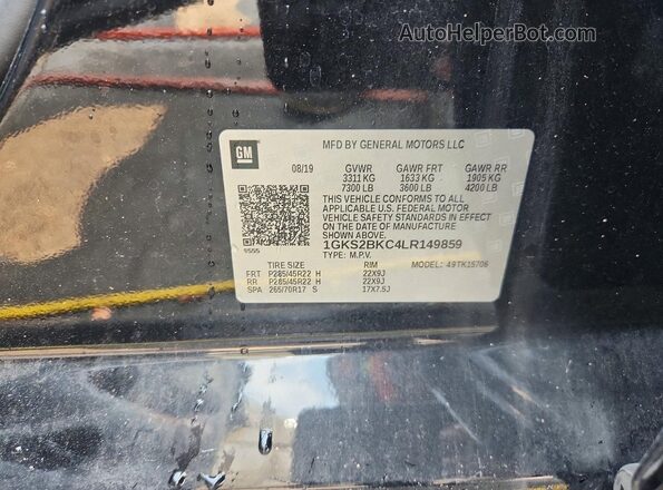 1GKS2BKC4LR149859 2020 GMC YUKON Black VIN կոդի պիտակի տեսք