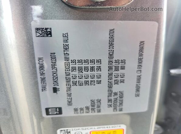 1GKS2CKL2PR413074 2023 GMC YUKON Gray Vista del compartimento del motor