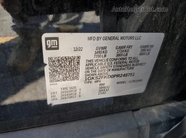 1GKS2FKD0PR248751 2023 GMC YUKON Black Սալոնի 360 աստիճան տեսք