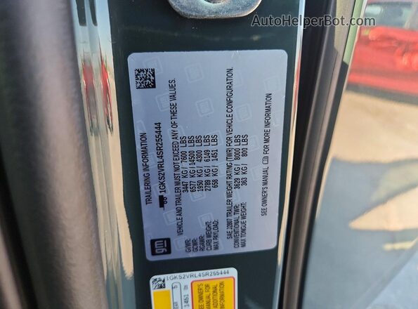 1GKS2VRL4SR255444 2025 GMC YUKON Gray Widok naklejki z numerem VIN
