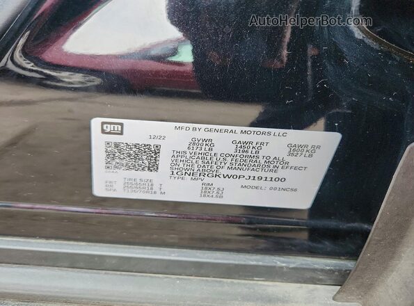 1GNERGKW0PJ191100 2023 CHEVROLET TRAVERSE Black სალონის 360-გრადუსიანი ხედი