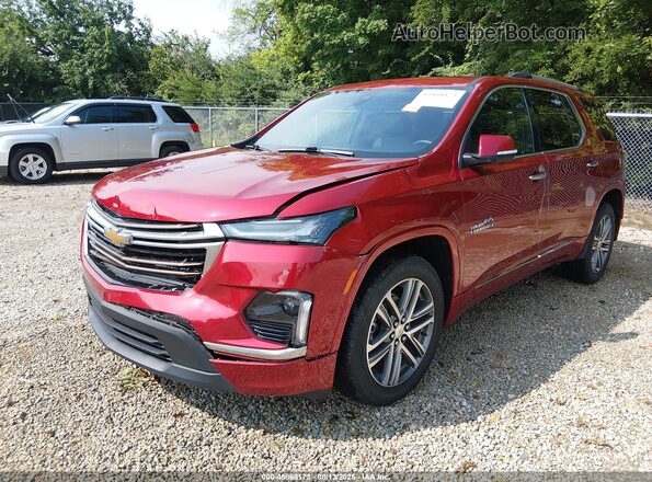 1GNERNKW4PJ241193 2023 CHEVROLET TRAVERSE Red წინა მარცხენა ხედი სამი მეოთხედიდან