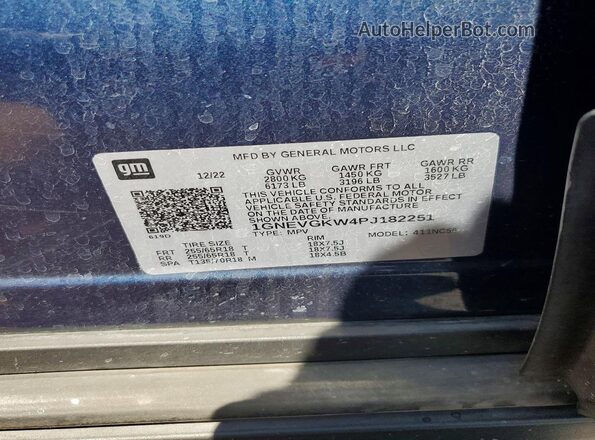 1GNEVGKW4PJ182251 2023 CHEVROLET TRAVERSE Blue Вид підкапотного простору