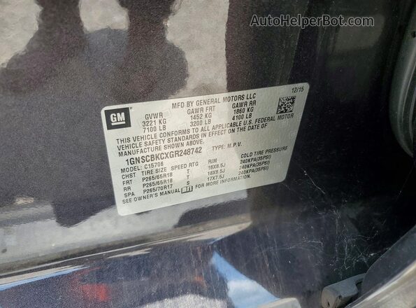 1GNSCBKCXGR248742 2016 CHEVROLET TAHOE Коричневый Вид подкапотного пространства