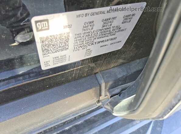 1GNSCCKT3PR197820 2023 CHEVROLET SUBURBAN Black VIN კოდის სტიკერის ხედი