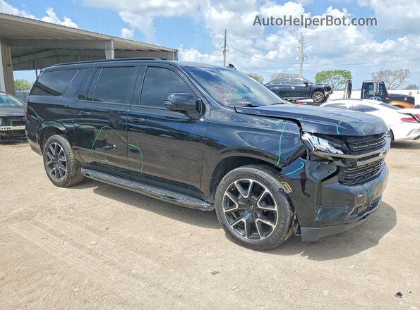 1GNSCEKD7MR301256 2021 CHEVROLET SUBURBAN Черный Передняя правая четверть