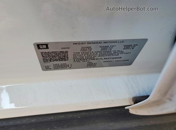 1GNSCGKC7LR275968 2020 CHEVROLET SUBURBAN White Widok komory silnika